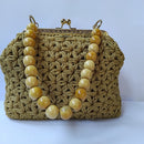 Bolsas de Crochê com Fio de Poliéster na Cor Café com Lei