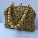 Bolsas de Crochê com Fio de Poliéster na Cor Café com Lei